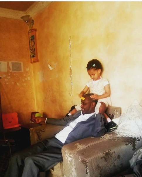 Professor Meareg Amare with his sister-in-law's daughter during his final visit to Addis Ababa.